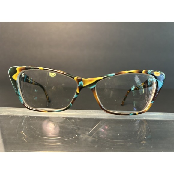 Andy Wolf Accessories - Andy Wolf 5011 Col. M Vintage Cat Eye Eyeglass Frames 53-13 Teal Amber Swirl